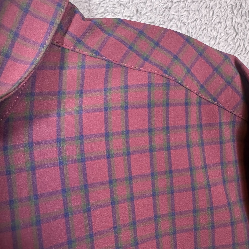 Mizzen + Main Leeward Shirt Mens XL Trim No Tuck Windowpane Tartan Plaid L/S